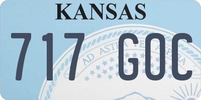 KS license plate 717GOC