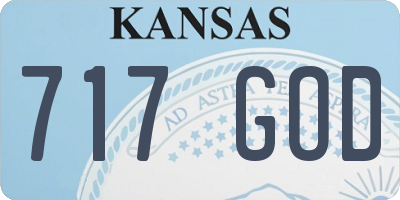KS license plate 717GOD