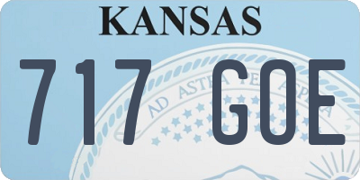 KS license plate 717GOE