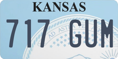 KS license plate 717GUM