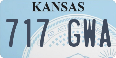 KS license plate 717GWA