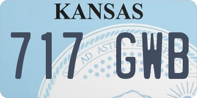 KS license plate 717GWB