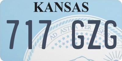 KS license plate 717GZG