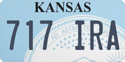 KS license plate 717IRA