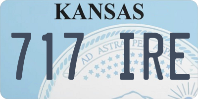 KS license plate 717IRE
