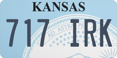 KS license plate 717IRK