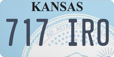 KS license plate 717IRO