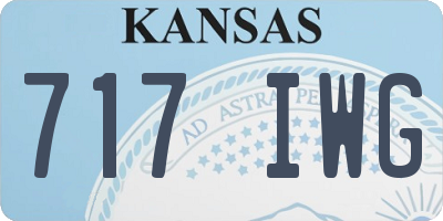 KS license plate 717IWG