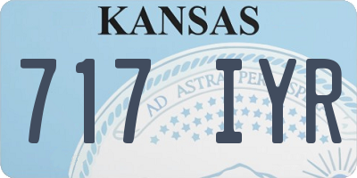 KS license plate 717IYR