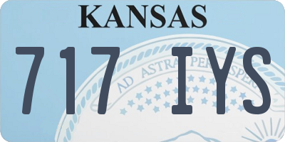KS license plate 717IYS