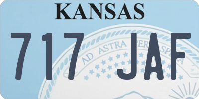 KS license plate 717JAF