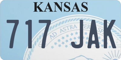 KS license plate 717JAK