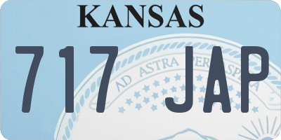 KS license plate 717JAP