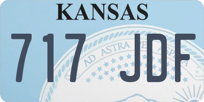 KS license plate 717JDF