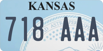 KS license plate 718AAA