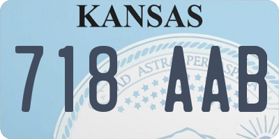 KS license plate 718AAB