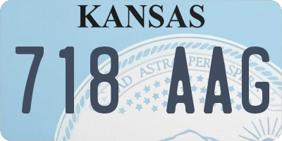 KS license plate 718AAG