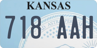 KS license plate 718AAH