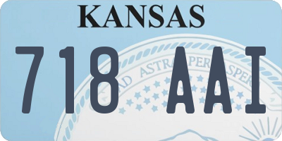 KS license plate 718AAI