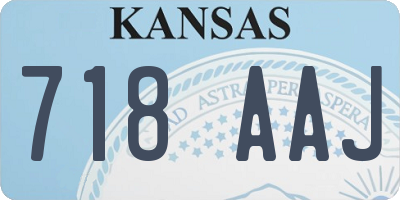 KS license plate 718AAJ