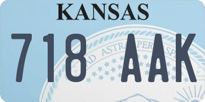 KS license plate 718AAK