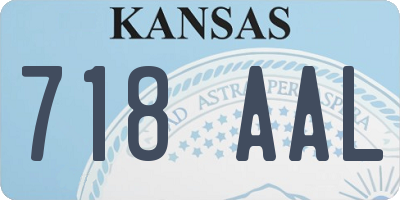 KS license plate 718AAL