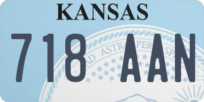 KS license plate 718AAN