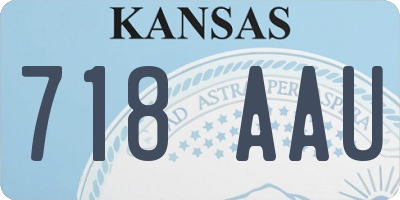 KS license plate 718AAU