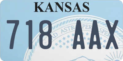 KS license plate 718AAX