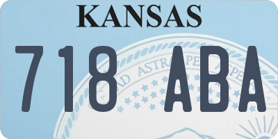 KS license plate 718ABA