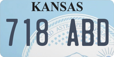 KS license plate 718ABD
