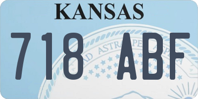 KS license plate 718ABF