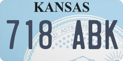 KS license plate 718ABK