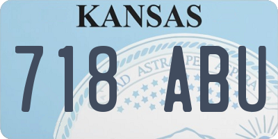 KS license plate 718ABU