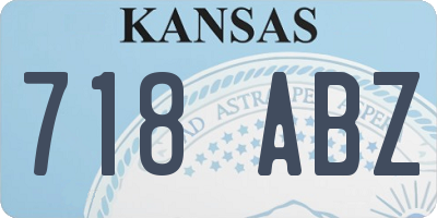 KS license plate 718ABZ