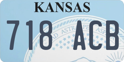 KS license plate 718ACB