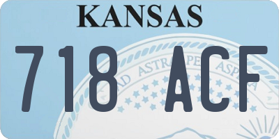 KS license plate 718ACF