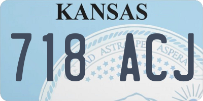 KS license plate 718ACJ