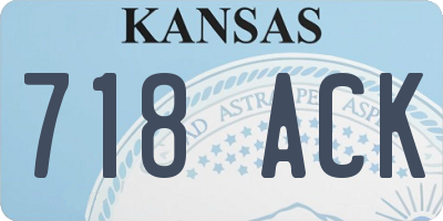 KS license plate 718ACK