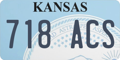 KS license plate 718ACS