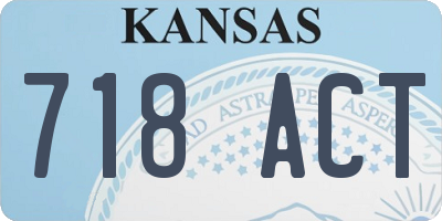 KS license plate 718ACT