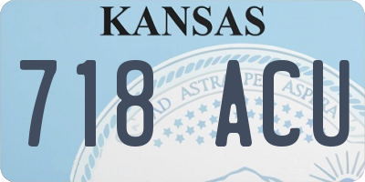 KS license plate 718ACU