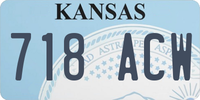 KS license plate 718ACW