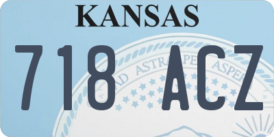 KS license plate 718ACZ
