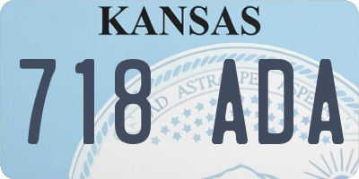 KS license plate 718ADA