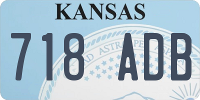 KS license plate 718ADB
