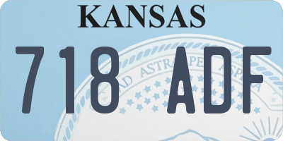KS license plate 718ADF