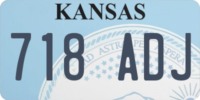 KS license plate 718ADJ