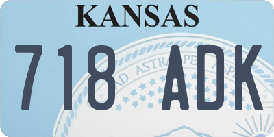 KS license plate 718ADK