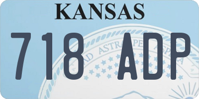 KS license plate 718ADP